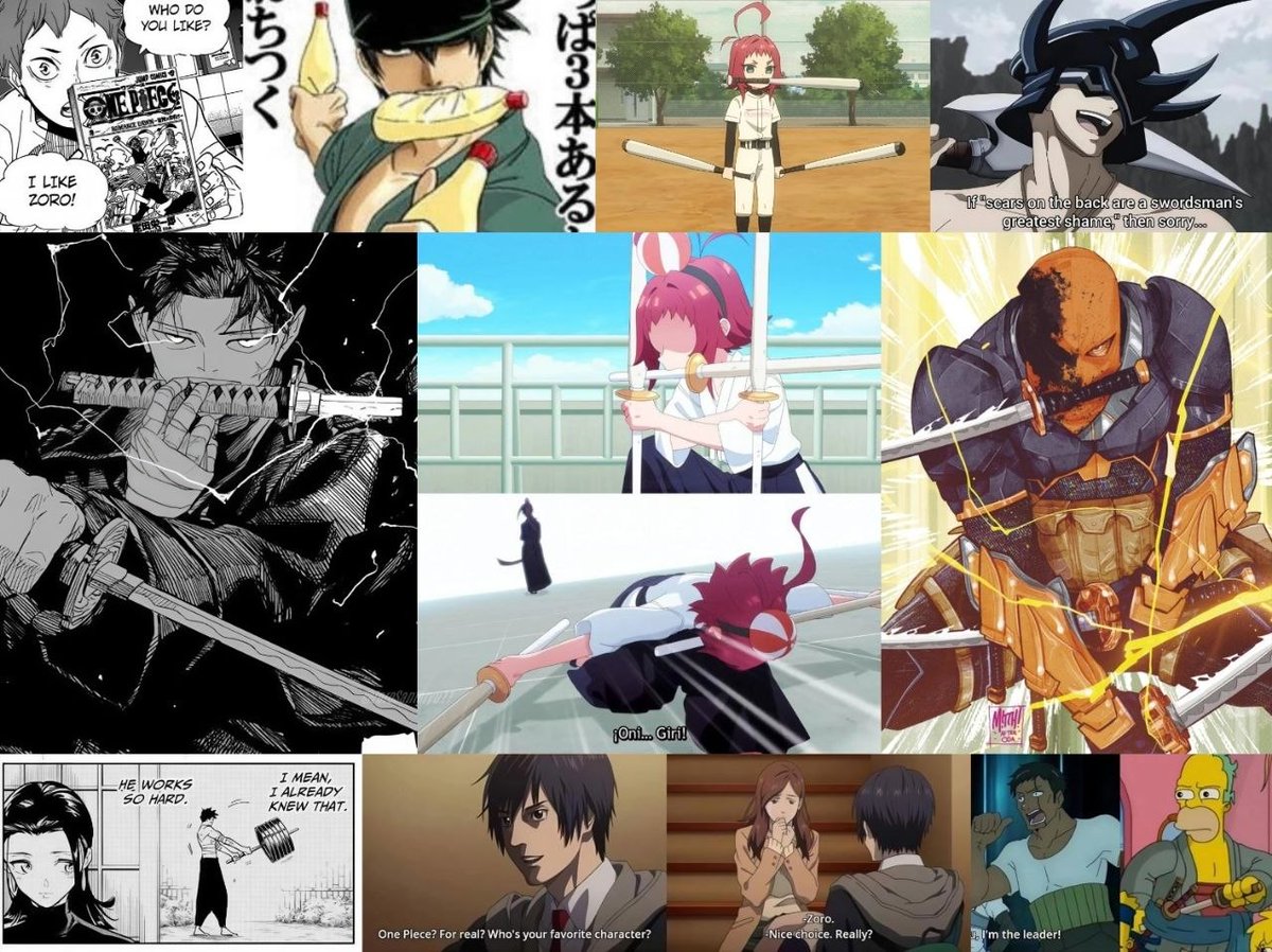 ZoroSantoryu11's tweet photo. Zoro’s influence on other works 

#ONEPIECE #ZORO #ゾロ https://t.co/ljqTbjh993