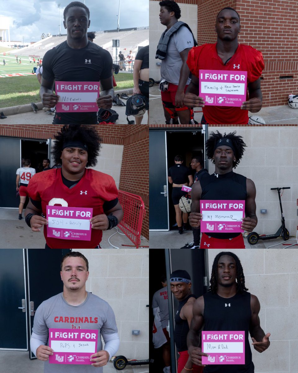 LamarFootball's tweet photo. Tomorrow is bigger than football.

Visit the CHRISTUS Health tables tomorrow upon entry and fill out an “I Fight For” Poster.

During the 2 Minute Timeout in the 2nd Quarter we will ask fans to stand up and display who they fight for.

Together we can make a difference‼️ https://t.co/wQ7EShqrnV