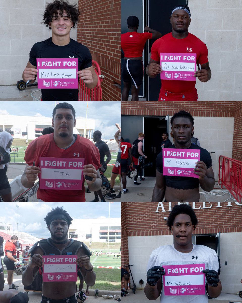 LamarFootball's tweet photo. Tomorrow is bigger than football.

Visit the CHRISTUS Health tables tomorrow upon entry and fill out an “I Fight For” Poster.

During the 2 Minute Timeout in the 2nd Quarter we will ask fans to stand up and display who they fight for.

Together we can make a difference‼️ https://t.co/wQ7EShqrnV