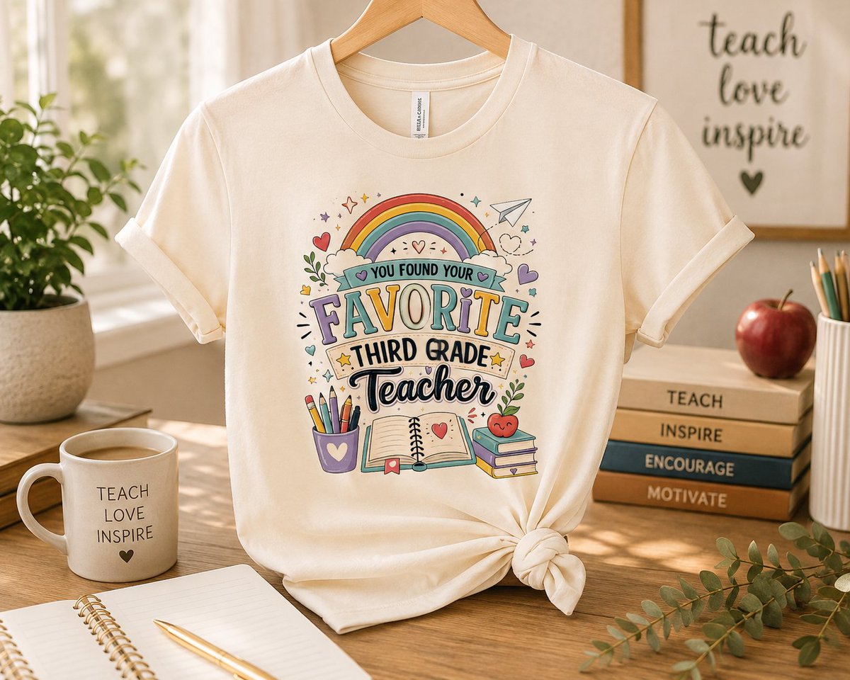 Coloramusestudi's tweet photo. Etsy Digital Product

https://t.co/V84zvwsFu4

🌈 You Found Your Favorite Third Grade Teacher 🍎
Fun rainbow school design for teacher shirts, mugs, tumblers &amp; classroom projects. ✨
📥 Digital Download

#ThirdGradeTeacher #TeacherDesign #TeacherGift https://t.co/P0dbCV5H1a