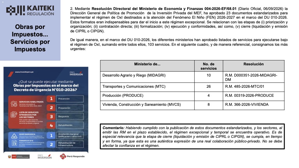 KaitekiSac's tweet photo. 💡Nos complace compartir nuestra Alerta Regulatoria, correspondiente a Setiembre 2026, con lo mas resaltante en #Regulación #Concentraciones #Indecopi #OxI #TMT #Arbitraje. Te invitamos a compartirla. @VirginiaNakag12 https://t.co/B7ll5hfUJB