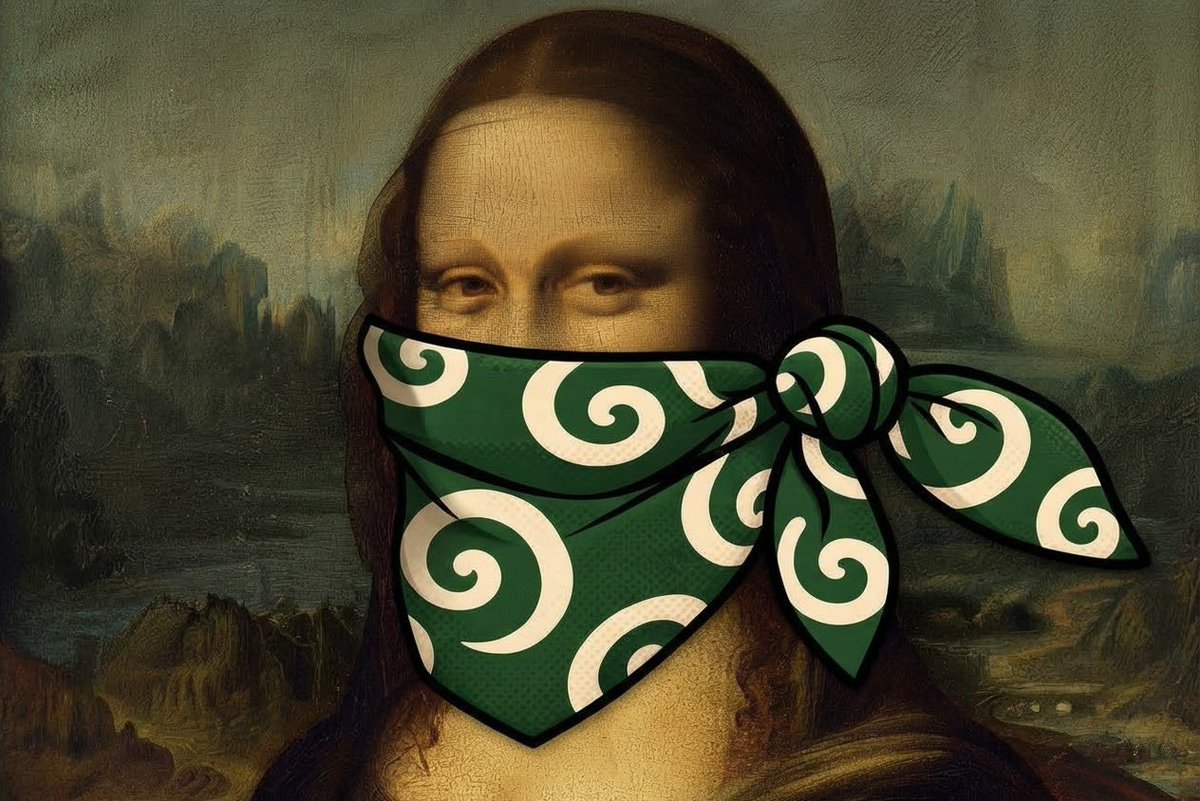 MoiseBeauty's tweet photo. @ItsMamesuke Even the Mona Lisa knew she had to secure the green scarf. Da Vinci would be proud. 💚 https://t.co/xlxrD6N6F4