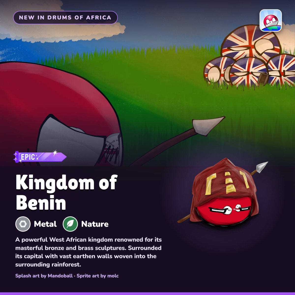 PolandballGo's tweet photo. "Drums of Africa" Mid-Patch Update drops this weekend 📅🌍🦁🐘🦏 https://t.co/MYJxryYPrP