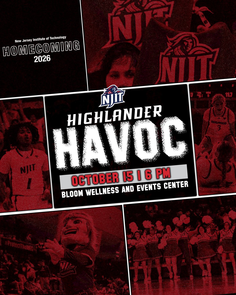 njithighlanders's tweet photo. Students, we are 𝑶𝑵𝑬 𝑾𝑬𝑬𝑲 away until Highlander Havoc takes over the WEC ‼️

Bring the energy and get ready for the season as @NJITHoops and @NJITWBB take the floor for an unforgettable Homecoming Weekend pep rally!

🔗: https://t.co/D2HerzGWPX

#RollTech⚔️ https://t.co/9n9ZK935t4