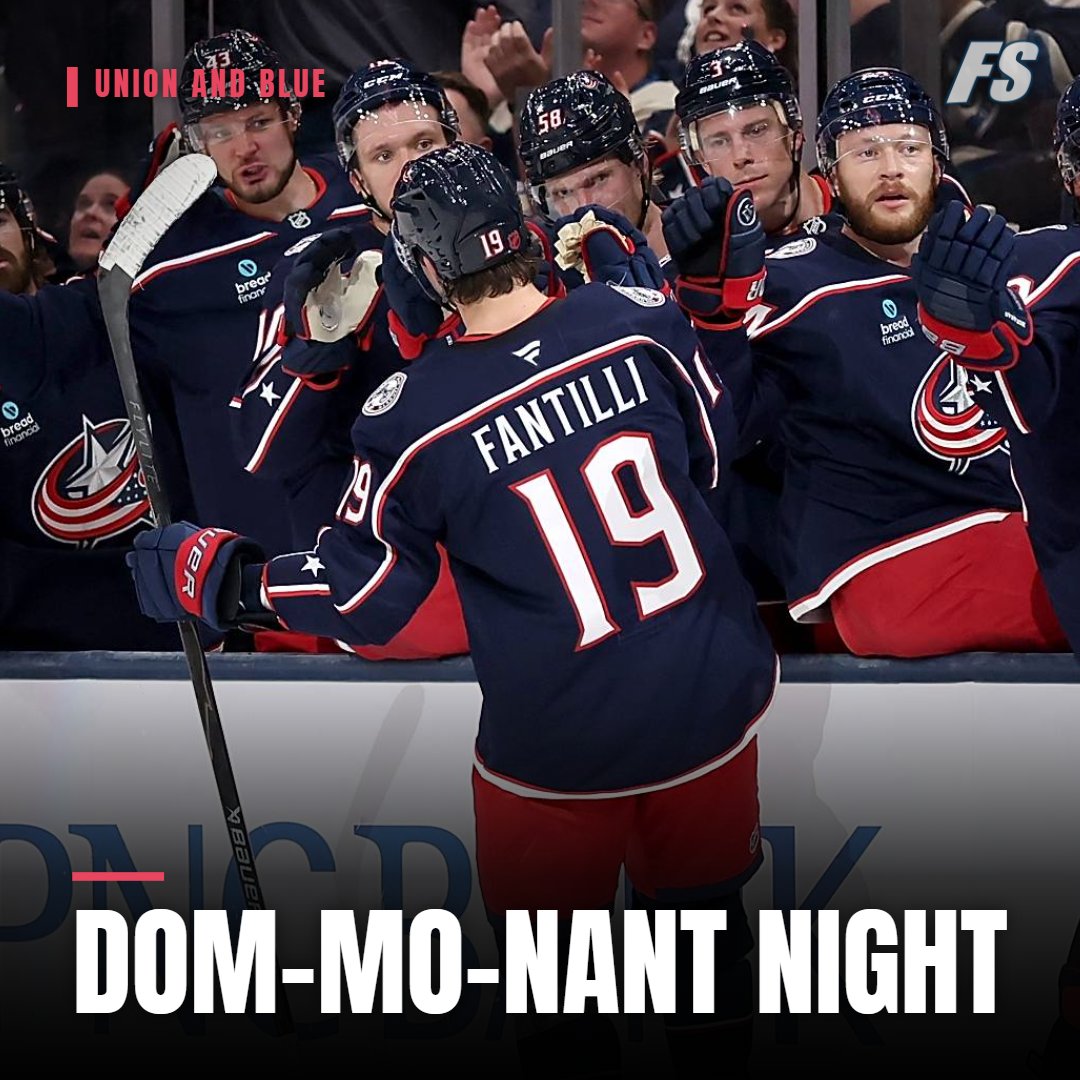 UnionAndBlue's tweet photo. NEW: Worried about Adam Fantilli? We're not. He was dominant on opening night. 
#CBJ | @westonmotzmedia 

🔗https://t.co/lnmCkwgRJe https://t.co/FoGZL0vZb2