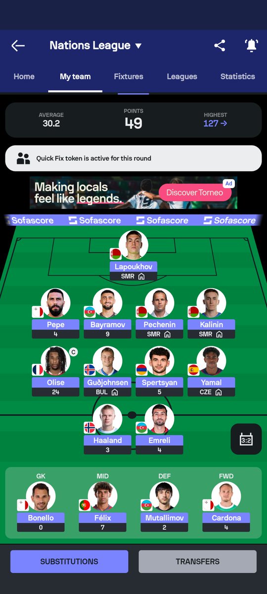 Fpljake26's tweet photo. @TheFPL_Sensei I think it's  pretty bad week for me tbh, should've been better with quick fix on but some fixtures let me down so I can't really complain in a way https://t.co/OtJWkxvY6x