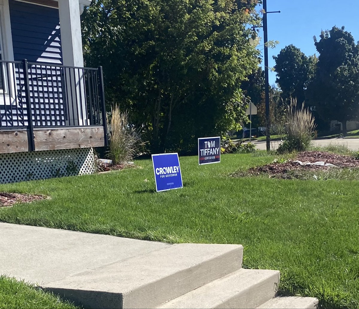 meganjnovak's tweet photo. For those new to the swing state that is Wisconsin… this is a typical household! 

The parents are voting Crowley. 

The young adult son is voting Tiffany. 

(And more importantly, they still speak to each other… politics doesn’t have to divide)! https://t.co/xVMlwrk6jD