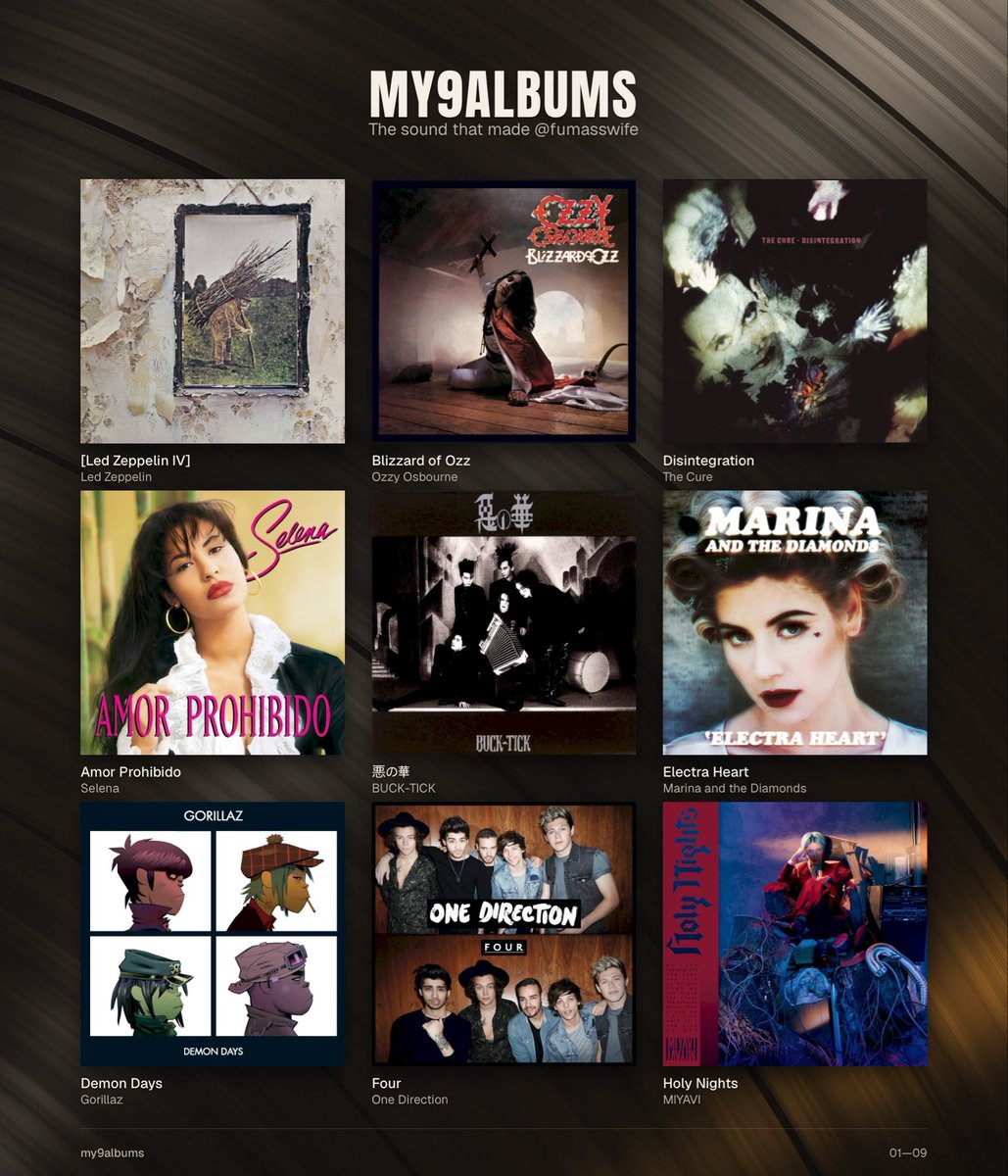 fumasswifee's tweet photo. 9 of my fav albums 🤘🏻 https://t.co/8f6xNeQoCw