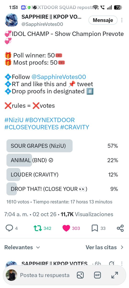 itzteff's tweet photo. @SapphireVotes00 For #BOYNEXTDOOR https://t.co/0sRKXB3OHo
