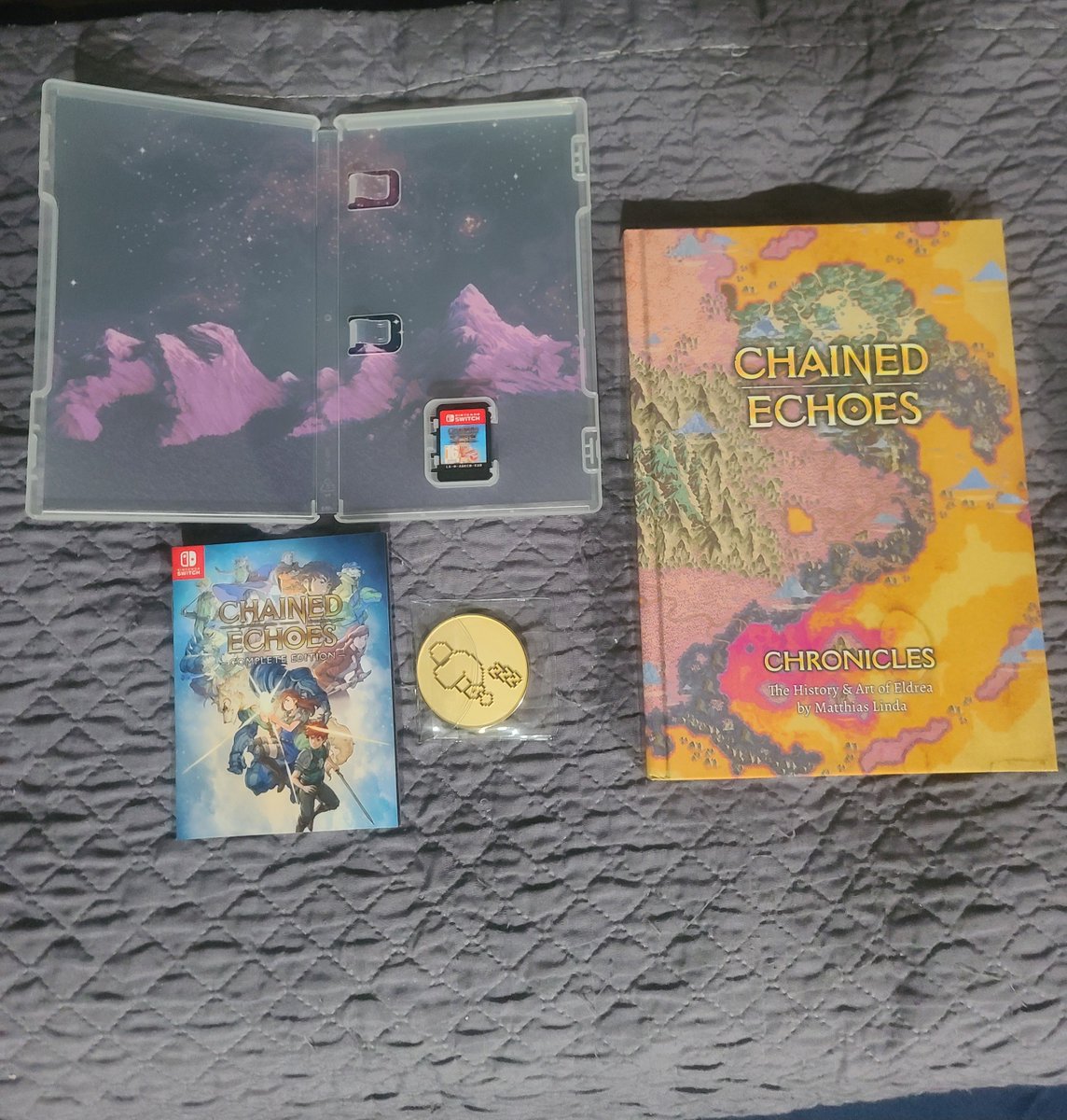 DragonMstrAlex's tweet photo. I was an original @Kickstarter backer for this game back in 2019 and now after 7 long years it's finally in my hands! Chained Echoes: Complete Edition from @ChainedEchoes @Deck13_de. Thank you so much @SuperRareGames! #SwitchCorps https://t.co/ZCnRPVJteb
