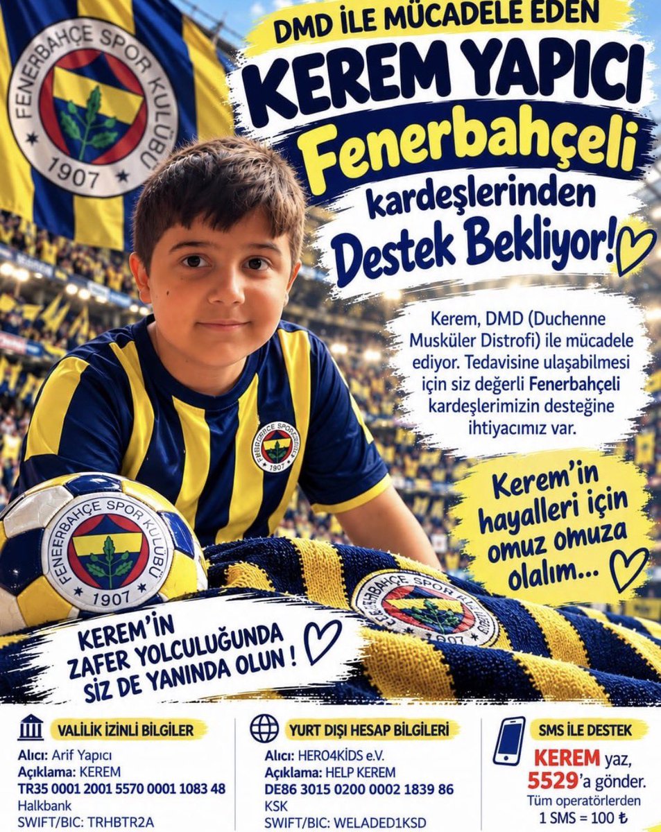 busebiberovic's tweet photo. Güzel yüzlü canım Kerem’im 🌸
Fenerbahçeli abilerin ablaların senin için mücadele edecek kuzum benim 💛💙
Son 2 ay arkadaşlar nolur görmezden gelmeyin 🙏🏻

Kerem yaz 5529a gönder ✉️
Bir sms 100₺ https://t.co/uyjw15XsBT