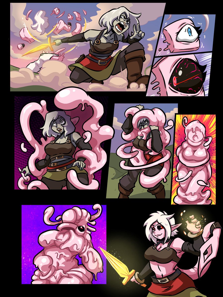 NotSafeNico's tweet photo. Kor Konsumed
'Master swordswoman she may be, but Nahiri is about to find out there's some problems a slicing can't solve! Fortunately or unfortunately for her, Android 21 is out for more than just her blood!' 
Commission comic for CapturePoint https://t.co/agBEQdFNnv
