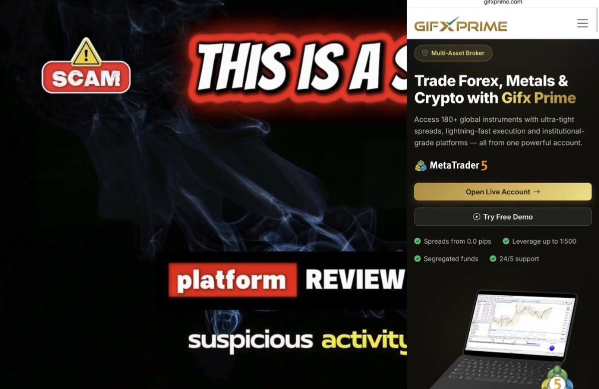 Firewallfronti1's tweet photo. ⚠️ GIFX Prime (gifxprime. com) Warning

Reports raise concerns about GIFX Prime, including licensing questions and alleged withdrawal/account-access issues. Verify its regulatory status and legal entity independently before depositing.

#GIFXPrime #GIFXPrimeWarning #gifxreview https://t.co/82ydAJGqdq