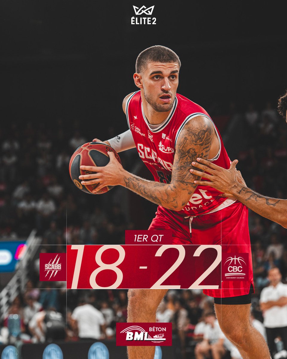 scabbasket's tweet photo. ⏱️ 𝗙𝗜𝗡 𝗤𝗧𝟭 - Les hommes de Julien Cortey sont menés dans ce premier quart temps.
18-22
#SCABBCAEN https://t.co/2Zpe6VMU9I