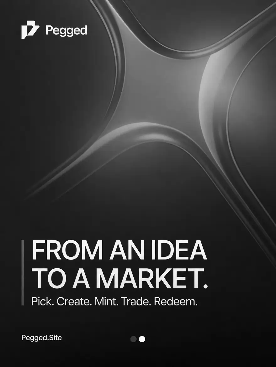 UsePegged's tweet photo. From an idea to a market.

Pick it. Peg it to $1. Make it yours.

Anything can be Pegged.

https://t.co/cZP1l6MfMk https://t.co/eLoJE0dJNH