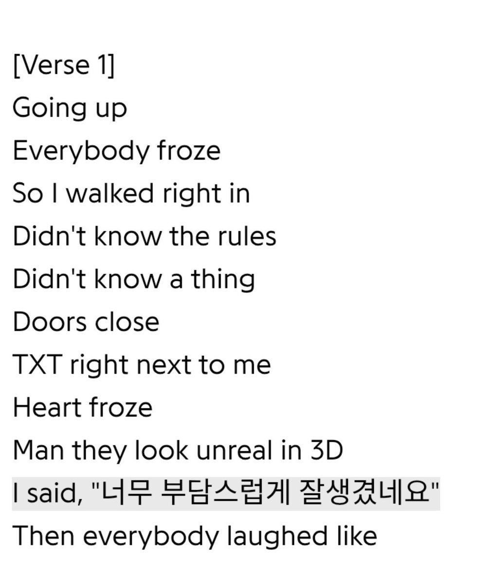 _AlessandraMM's tweet photo. hellooooo he made a song about that meeting with txt in the elevator?!?!? https://t.co/KOqlVn9MPf