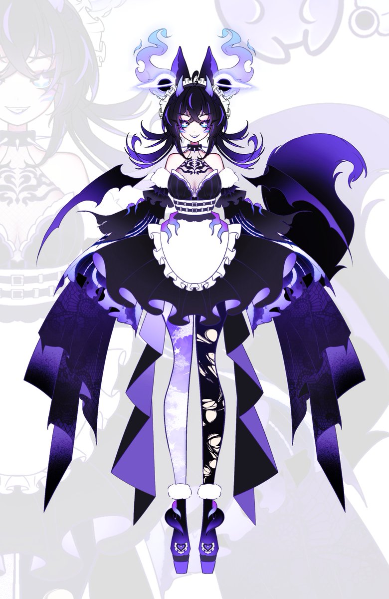 tor4akame's tweet photo. Black-hole Kistune Adoptable
OPEN 🦊
SP 1: $60
SP 2: $100 (Commercial Use)

🔁&amp;💗 Appreciate!!! Please ><
 #adoptable #characterdesign #vtubers
#illustration‌‌ #adoptableauction #originaldesign 
⬇️More bellow. https://t.co/RByRXCyTjK