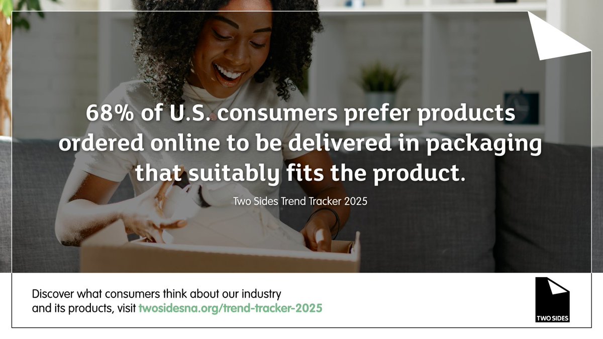 TwoSidesNA's tweet photo. Consumers are not only concerned about what their packaging is made from, but also how sustainably it is designed. Sustainable packaging is not just about reducing environmental impact—it’s a key factor that directly influences purchasing behavior and brand loyalty.

https://t.co/BGwfFBZ7ca

#packaging #packagingdesign #paperfacts #sustainablepackaging #sustainable