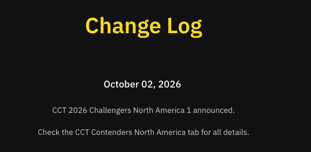 CCT_CS's tweet photo. ⚙️ Change Log updates https://t.co/De6R1DL7yW