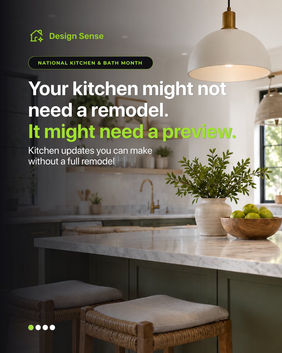 DesignSenseAI's tweet photo. Your kitchen might not need a remodel. It might need a preview.

New cabinet color, warmer light, and cleaner styling can shift the whole feel.

Preview your kitchen with DesignSense AI 👇
➡️ https://t.co/Ed0bLqOyUm 

#kitchenchacks #homeimprovement  #homemakeover #homedecor https://t.co/D0b4576p4p