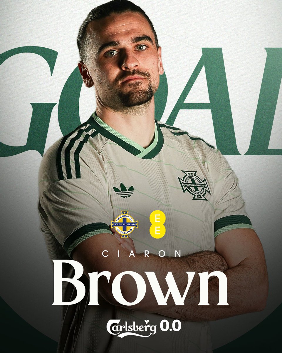 NorthernIreland's tweet photo. Ciaron Brown has the ball in the net within 10 mins and we're 1-0 up in Slovakia! 🙌🏻🟢⚪️ #GAWA https://t.co/ARJJdctVTQ