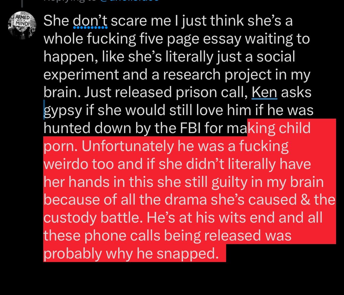 777starkat's tweet photo. @dhollsface I feel bad for Ken’s family, Ken’s sister and his daughter for one. Fuck that bitch, she’s a curse. He was trying to escape her honestly. https://t.co/FY9rc8kM4v