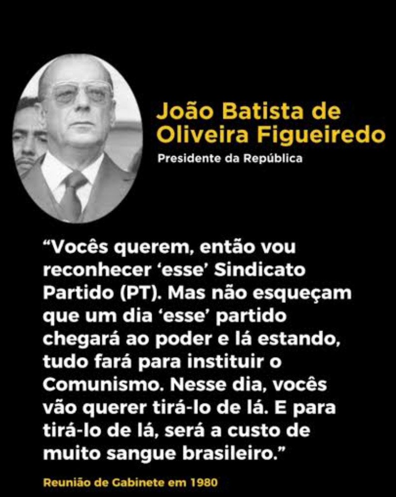 TG02026's tweet photo. @revistaoeste O general saco roxo avisou: Comunista só sai na bala. https://t.co/al4w4XCrV0