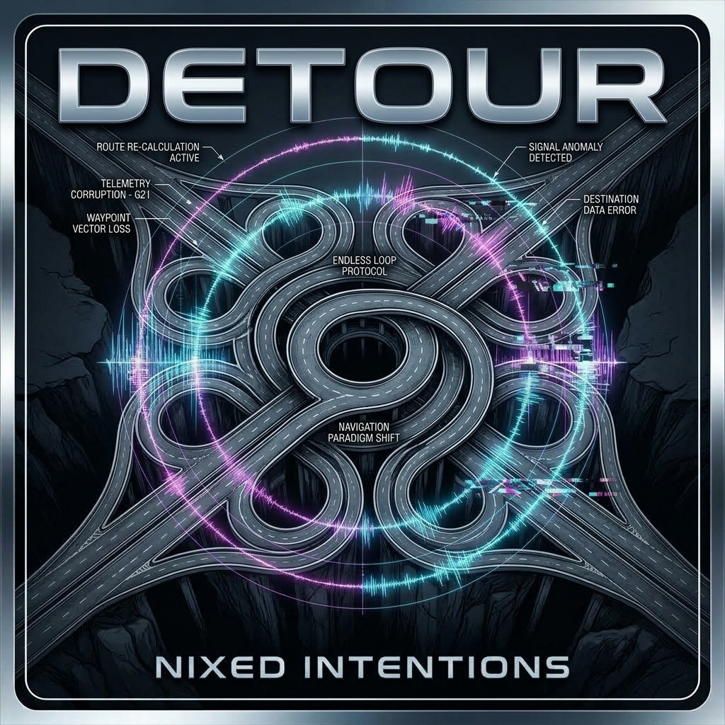 nixedintentions's tweet photo. The GPS recalculates. Wheels leave the paved highway behind veering off into an uncharted bypass where physical laws and radio towers give way to deep disorienting fog
There is no turning back to the main route now
#Detour #Ventricle #FloridaBreaks #AmericanGarage #DarkElectronic https://t.co/xNTNaSFcoJ