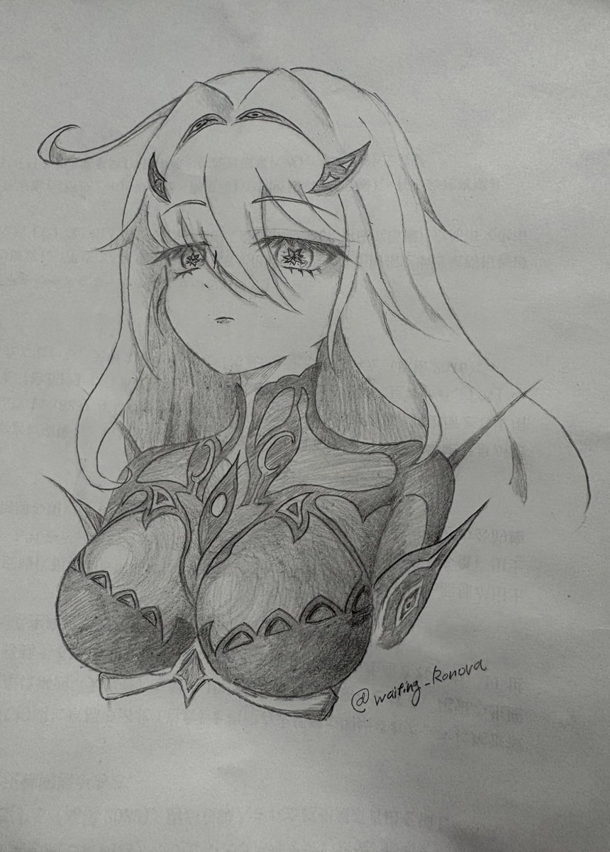 waiting_Ronova's tweet photo. フォロー数100人突破記念も兼ねまして、最推しのロノヴァです！

人生初の絵の投稿なので、皆様悪しからず...
#原神ㅤ https://t.co/GFsBZRA5J7