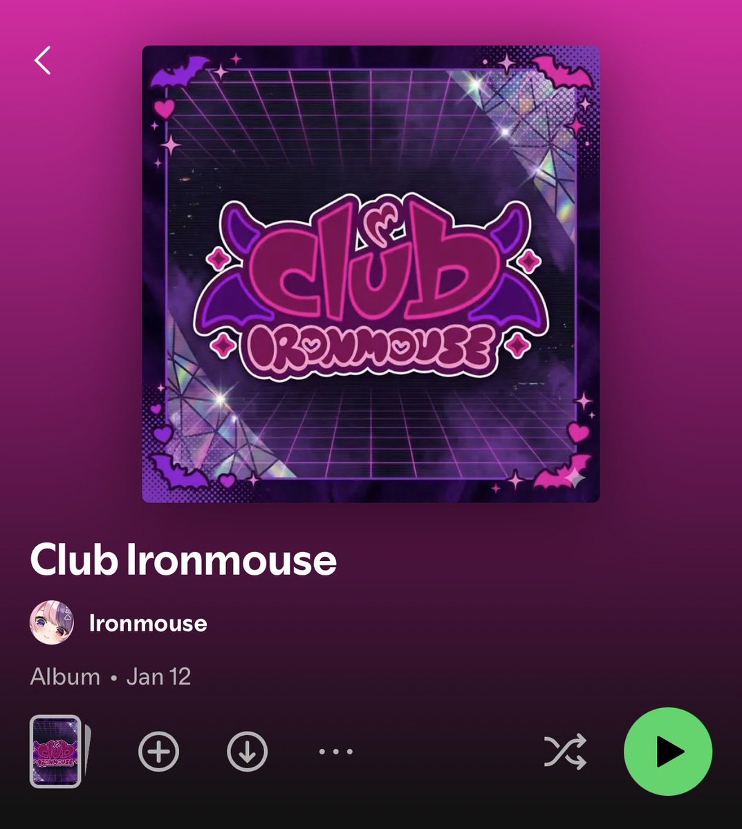 Leaflit's tweet photo. Ironmouse using AI again?

I’ve pulled these from Spotify myself as well as added a thumbnail from a YouTube video that shows the watermark. 

Quite funny. https://t.co/rW2vryoMge