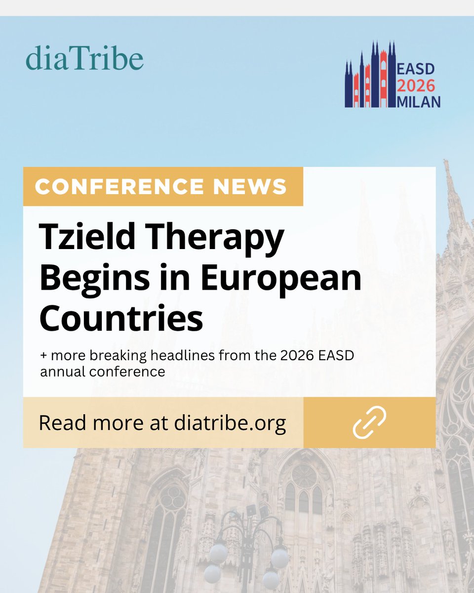 diaTribeNews's tweet photo. The latest from #EASD2026 is here! News on Tzeild, experimental weight-loss drugs, and more.
Get news like this straight to your inbox at https://t.co/ifNytu6jKm.
#Tzeild #T1D #T2D https://t.co/y3YbW7oC2M