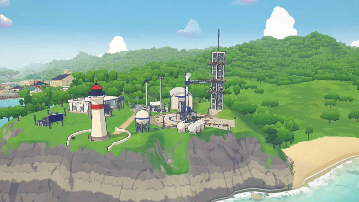 PonsUniversity's tweet photo. The Launch Cape by day. Lighthouse, tower, pad, and the School of Aerospace right next door. A campus rocket rolls out every campus hour, and the whole university walks out to watch.

https://t.co/QgpU1PSXYC https://t.co/TXPkyhvlzq