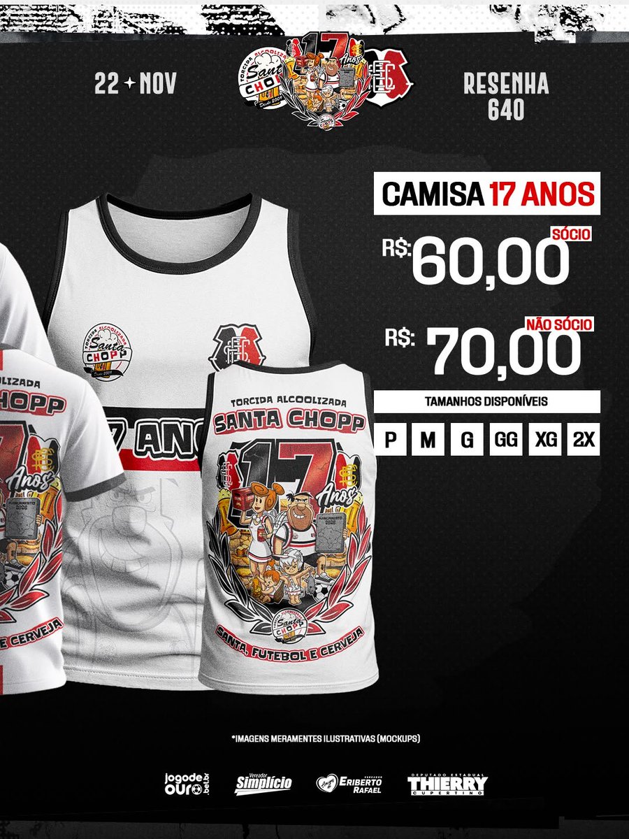 santachopp2009's tweet photo. 🔥 VENDA LIBERADA!

Comemore os 17 anos da T.A. Santa Chopp! 🍻

Garanta sua camisa/ingresso:
👕 Camisa, Regata ou Baby Look

💰 Sócio: R$60
💰 Não Sócio: R$70

📌 Quantidade limitada
💳 Pix ou cartão (acréscimo da maquineta)

📲 Informações via direct! https://t.co/Q29luGmPRF