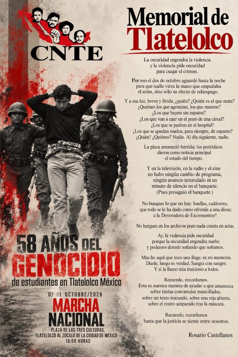 BrigadaAltaVoz's tweet photo. #2deoctubre #noseolvida https://t.co/pQ5KlYmoGz