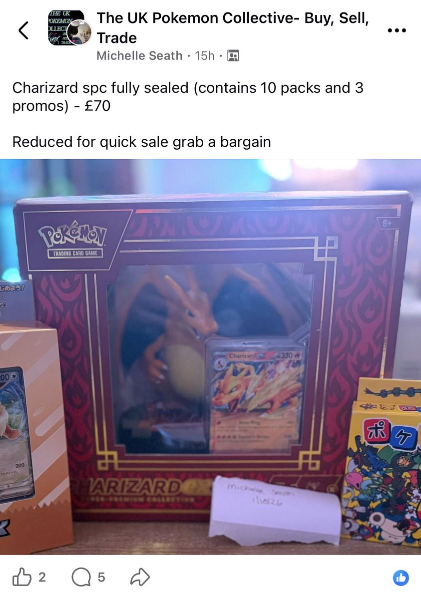 itspokebear's tweet photo. Not every Pokemon product is a hit. 

Case in point: Charizard SPC

These sat around last year in stores at retail for £79.99. Nobody was buying them. 

10 packs for £80 isn’t massively attractive, not good value. 

Now they’re being sold under retail at a loss by scalpectors 💀 https://t.co/XVjPBW2lSy