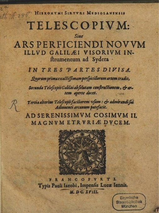 deleslletres's tweet photo. Copèrnic va confirmar Aristarc de Samos (19 segles després) que la terra gira al voltant del sol.
Galileu ho demostrà gràcies al telescopi, un invent català (1593) -s/ History Today- del gironí Joan Roget documentat per Hyeronymus Sirturus en el seu llibre Telescopium (1618) https://t.co/CFPapifD6A
