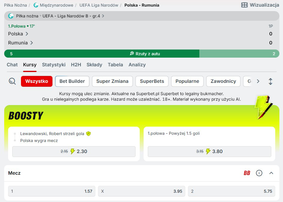 SuperbetPL's tweet photo. Cały czas czekamy na 1. gola w #POLROU

Oferta live z boostami👉 https://t.co/8PpNDqKMmU https://t.co/dDgcA3hGtg