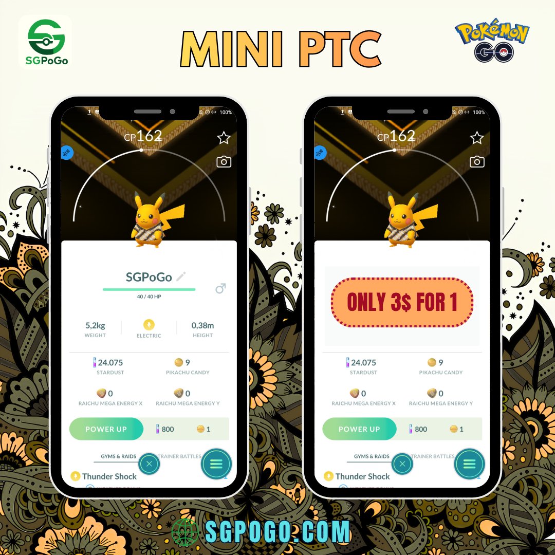 Saugaopogo_156's tweet photo. SHINY BATIK PIKACHU WITH A SPECIAL BACKGROUND ✨
A matching outfit and background for your collection!
Mini PTC available. Message us for details.
https://t.co/skTDQgqoxt
#PokemonGo #SGPoGo #Pikachu https://t.co/iC236f4WnH