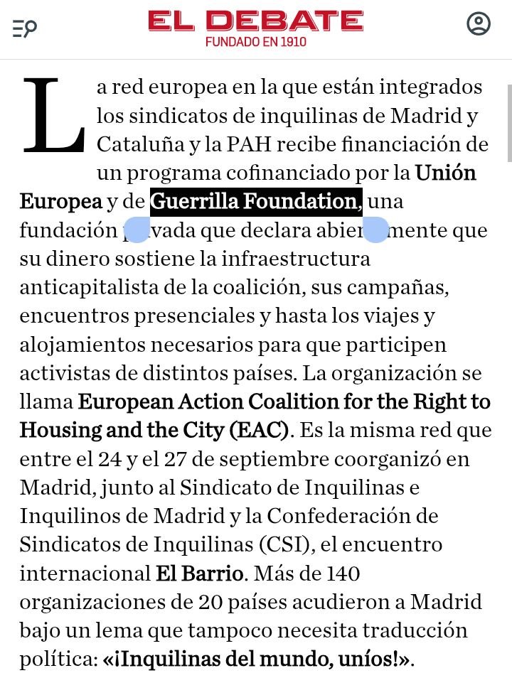 KononovAndr's tweet photo. Guerrilla Foundation, la ONG europea vinculada a Soros y la UE que estuvo en la génesis de la Acampada en Sol, es la misma entidad que financia al colectivo que entregó materiales corrosivos a los invasores marroquíes en Ceuta.

Repito: la clase obrera de España está en guerra. https://t.co/Ag4u5hl6l6