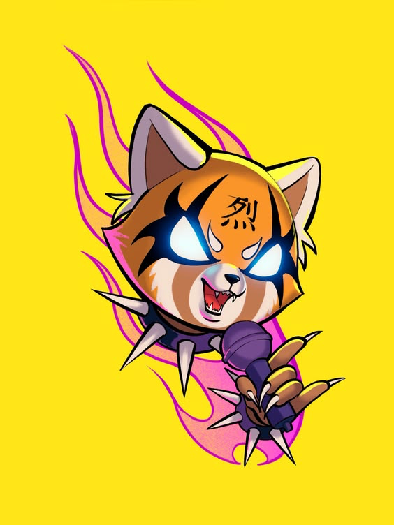aggretsuko's tweet photo. Rocking into the weekend with #Aggretsuko fan art by elena_ilustra on IG 🎤🤘 https://t.co/25h1ItFnsi