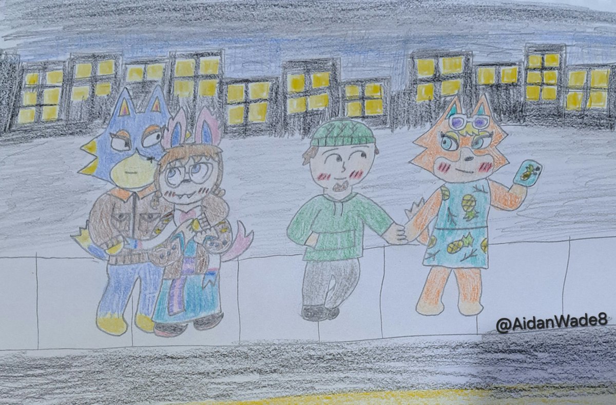 AidanWade8's tweet photo. Double date with @SerpentSketcher in the city!!! 🌃
#AnimalCrossing #Wolfgang #Audie https://t.co/HicqpGVv7f