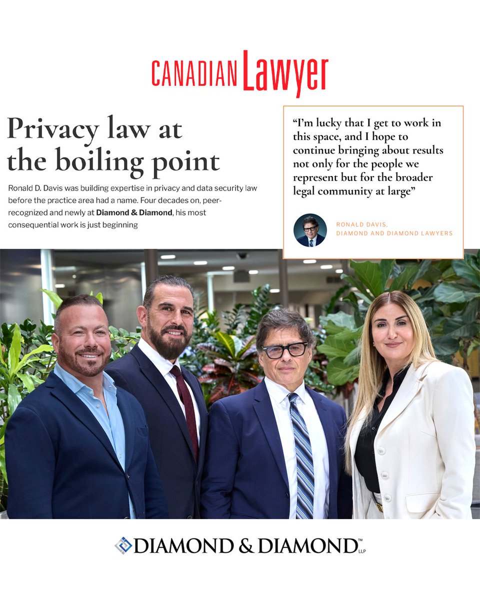 diamond_lawyers's tweet photo. Data breaches and privacy concerns aren't slowing down, and neither is the demand for lawyers who understand this space.

Read the full feature here: https://t.co/B8Rhfe3UaY

#PrivacyLaw #DataSecurity #DiamondAndDiamond https://t.co/ub07odXbaO