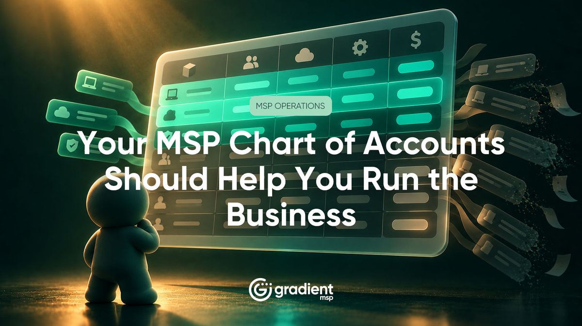 meetgradient's tweet photo. Most MSP charts of accounts were set up at the beginning of the business and never revisited.
 
They track transactions. They do not help run the business. 

#MSP #ManagedServices #MSPOperations

Your MSP Chart of Accounts Should Help You Run the Business https://t.co/Bc420KcUkb https://t.co/VMsdPTbrKs