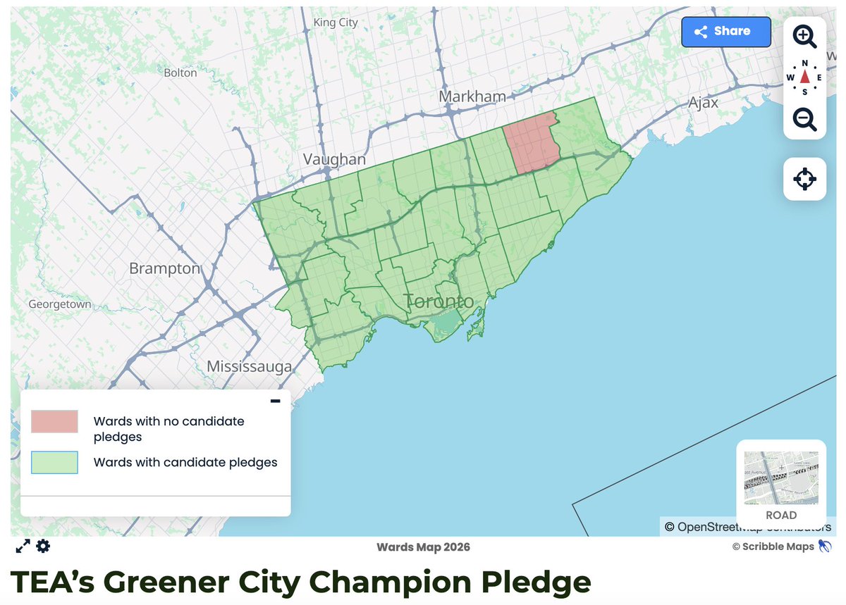 TOenviro's tweet photo. Find out where Toronto candidates stand on key environmental issues like AI Data Centres, climate change, flood resilience, tree planting, single-use garbage, and greening buildings. Click on our newly launched map! https://t.co/JbvuYVoQoA #topoli https://t.co/bgMm9Fl4uo