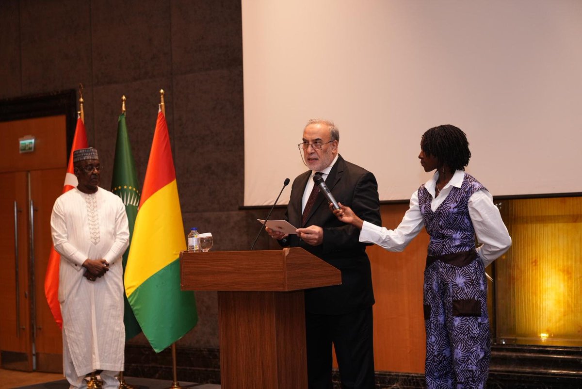 MFATurkiye's tweet photo. Deputy Minister Ambassador Musa Kulaklıkaya addressed the reception hosted by the Embassy of Guinea in Ankara on the occasion of Guinea's National Day. https://t.co/gh7buu2DBP