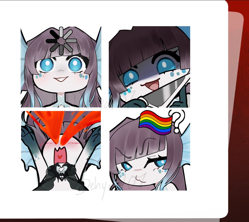 Dehya707's tweet photo. Emotes I have done! https://t.co/1awnQ31TOc