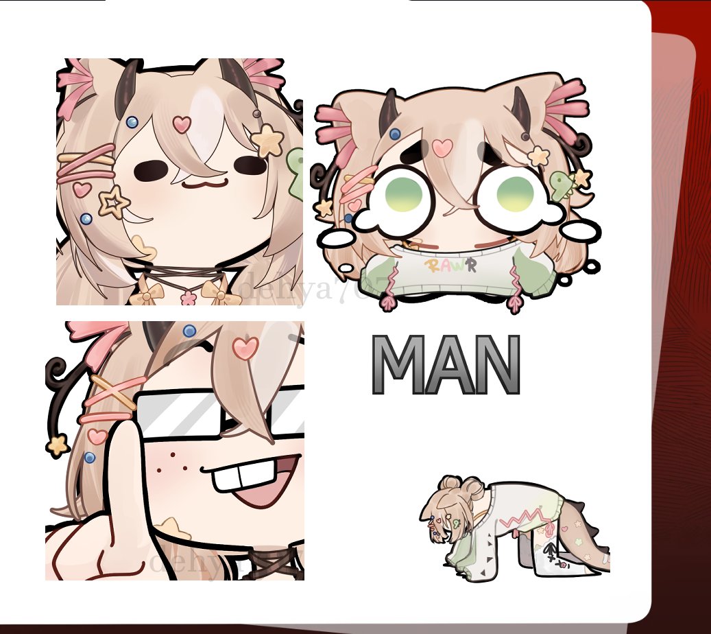 Dehya707's tweet photo. Emotes I have done! https://t.co/1awnQ31TOc