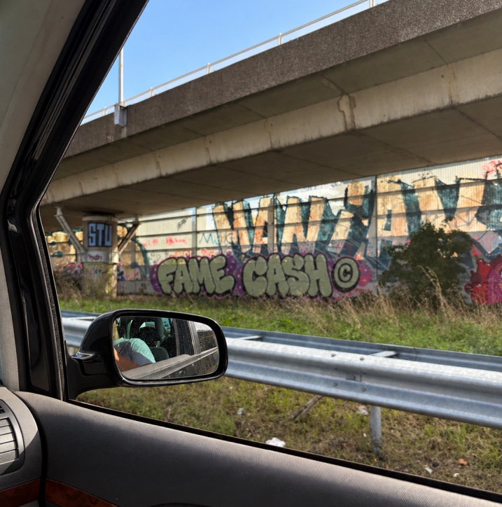 famework's tweet photo. “Fame graffiti was found ALL over the country today…👀” https://t.co/UyCBauF7DQ