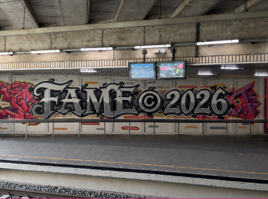 famework's tweet photo. “Fame graffiti was found ALL over the country today…👀” https://t.co/UyCBauF7DQ