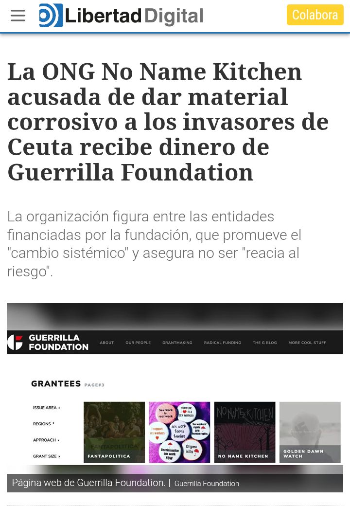 KononovAndr's tweet photo. Guerrilla Foundation, la ONG europea vinculada a Soros y la UE que estuvo en la génesis de la Acampada en Sol, es la misma entidad que financia al colectivo que entregó materiales corrosivos a los invasores marroquíes en Ceuta.

Repito: la clase obrera de España está en guerra. https://t.co/Ag4u5hl6l6